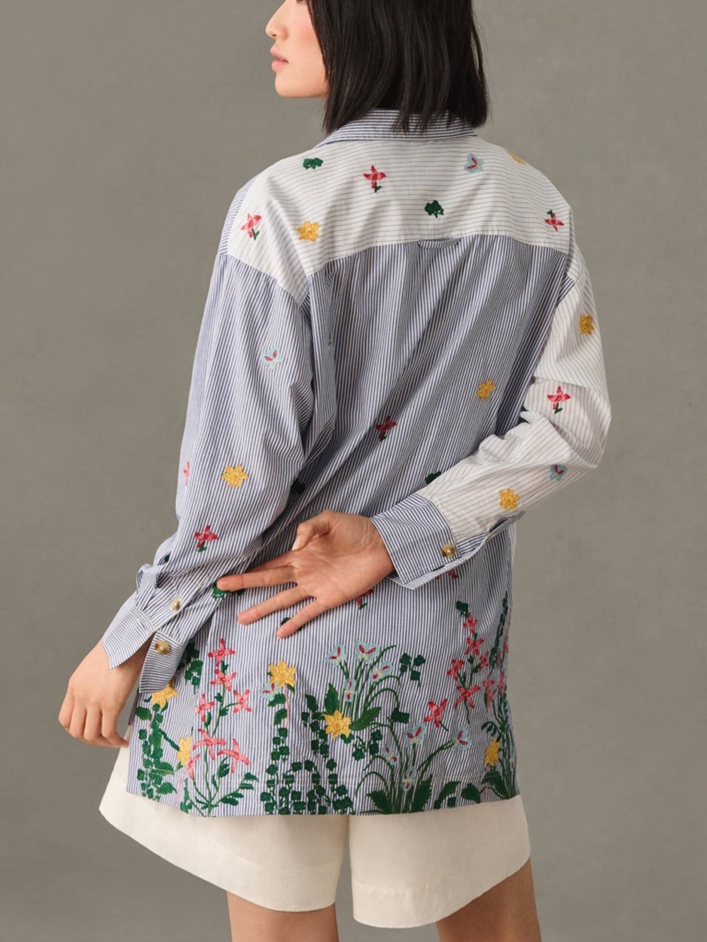 Anthropologie Maeve Pernile Rosenkilde Oversized Buttondown Shirt Size Medium - Picture 5 of 6
